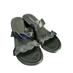 Predictions Strappy Wedge Slip-on Open Toe Leather Upper Sandle Size 7.5